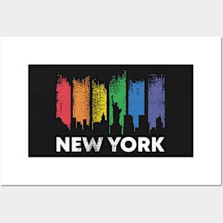 New York Skyline LGBT Pride Rainbow Posters and Art